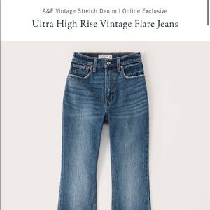 A&F Ultra High Rise Vintage Flare Jeans - 29/8 reg